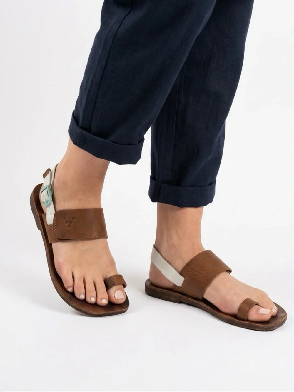 Vivobarefoot Kolhapuri Atani Sandals Barefoot Toe Loop Leather Brown EU 38